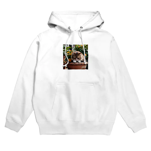 お花の上でくつろぐ猫 Hoodie