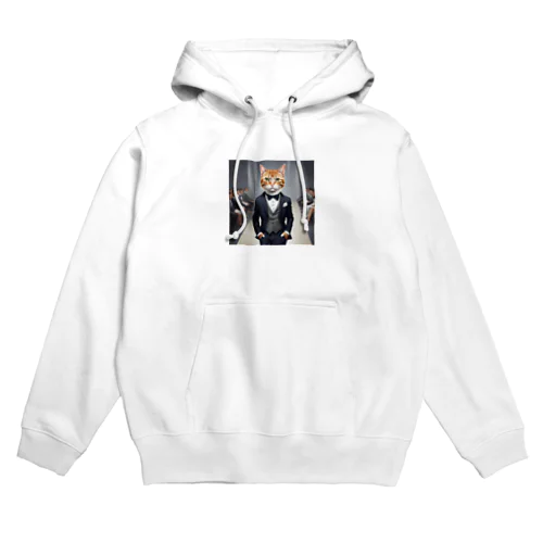 ランウェイを歩くモデル猫 Hoodie