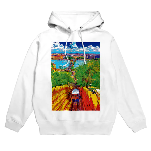 ハンガリー ブダ城ケーブルカーとブダペストの街並み Hoodie