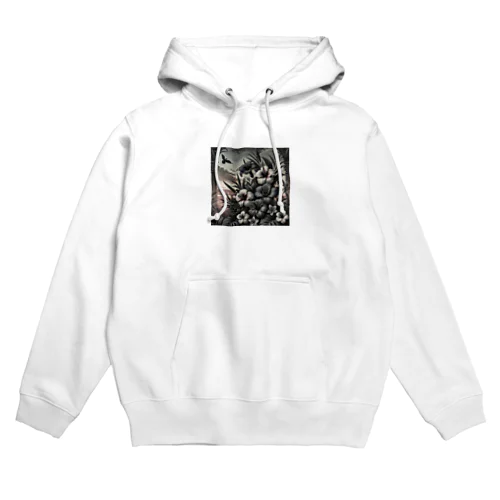 ゴシック風なトロピカルフラワー Hoodie