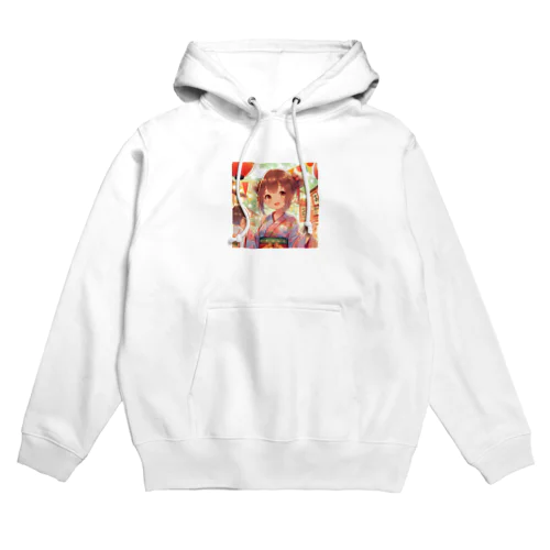 縁日で、浴衣でニッコリ Hoodie