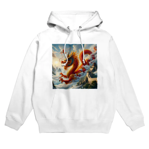 赤い　龍🐲　　万里の長城 Hoodie