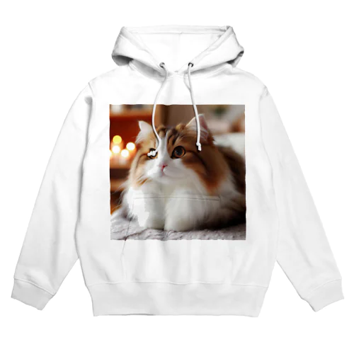 ふわふわの三毛猫 Hoodie