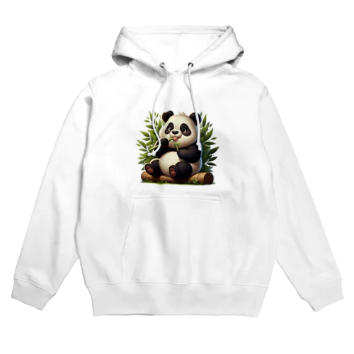 パンダがおいしそうに笹を食べる姿をとらえたキュートな画像です🐼🌿 Hoodie