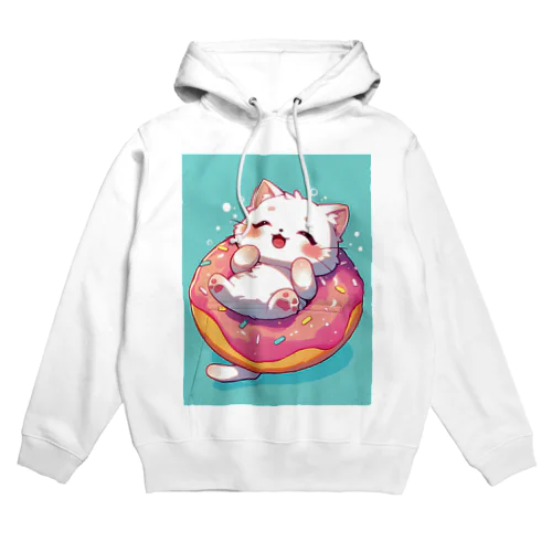 子猫ドーナツ浮輪楽む　　なでしこ1478 Hoodie