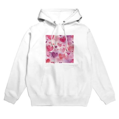 ハート　赤　ピンク　青　可愛い Hoodie