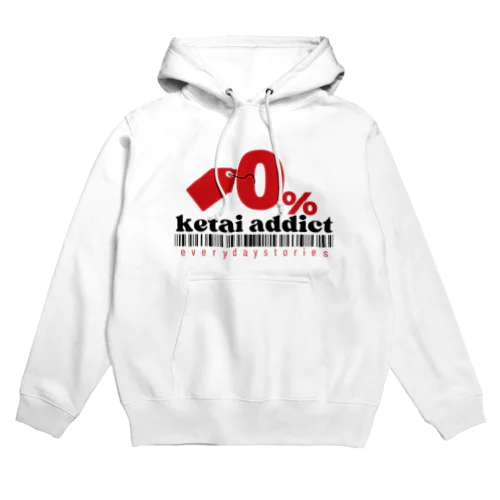 0% ketai addict タイポグラフィ グラフィックデザイン Hoodie