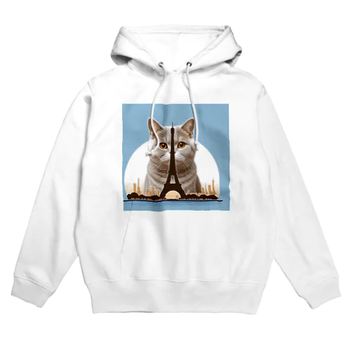 エッフェル塔に隠れた猫 Hoodie