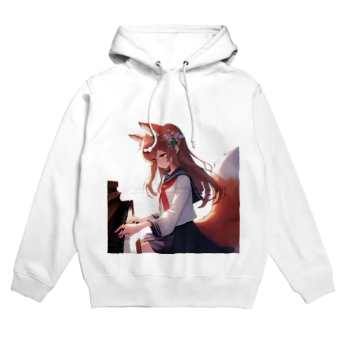 優雅なるピアノ弾き狐娘 Hoodie