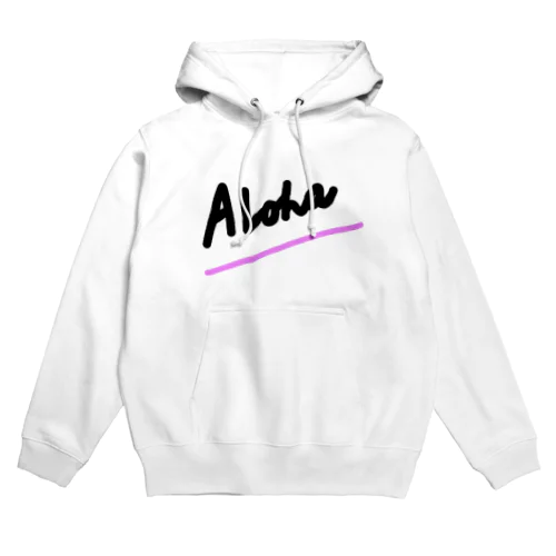 手書きALOHAピンク線 Hoodie