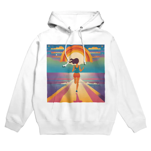 光に向かって走る女子のグッズ Hoodie