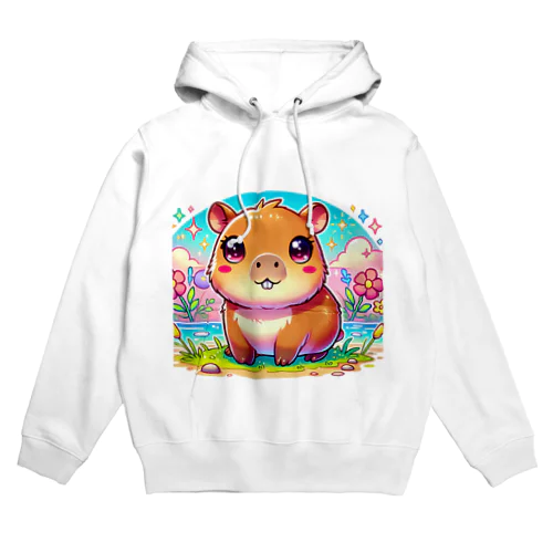 癒しのカピバラ - ほのぼのアニメイラスト Hoodie