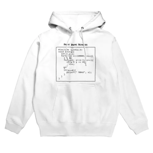 素数を出力するC言語プログラム：コンピュータ：科学：プログラマ：システムエンジニア Hoodie