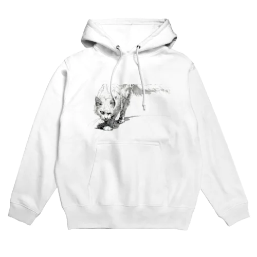 威嚇白猫 Hoodie