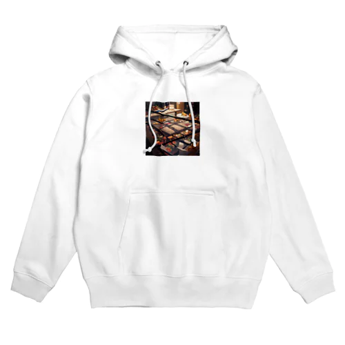 00247-食物を整理している店 皮鳳、カリカン、マグロ・パパ a food shop with a variety of seafood Hoodie