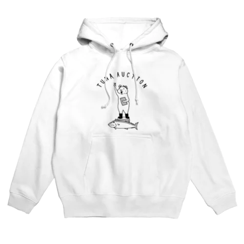 マグロのセリ ハムスター 動物イラストアーチロゴ Hoodie