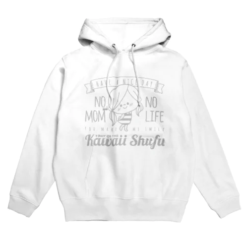 かわいい主婦の1日シンプルグレー柄 Hoodie