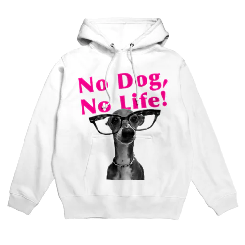 No dog,No life! ピンク パーカー