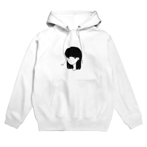 無表情黒髪少女 Hoodie