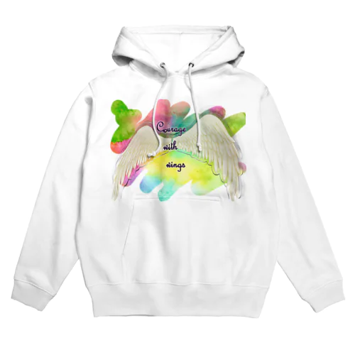 勇気を翼に★天使の羽★癒しカラー Hoodie