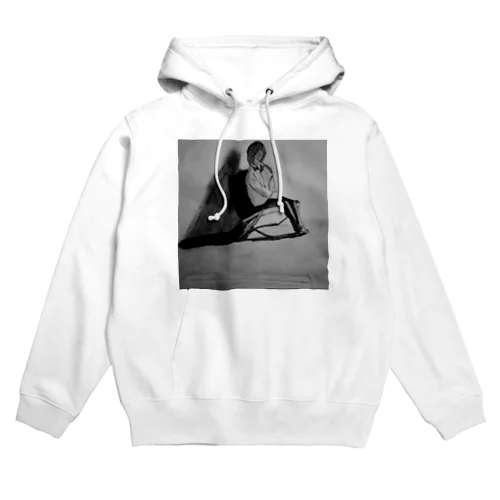 モノクロ絵画 Hoodie