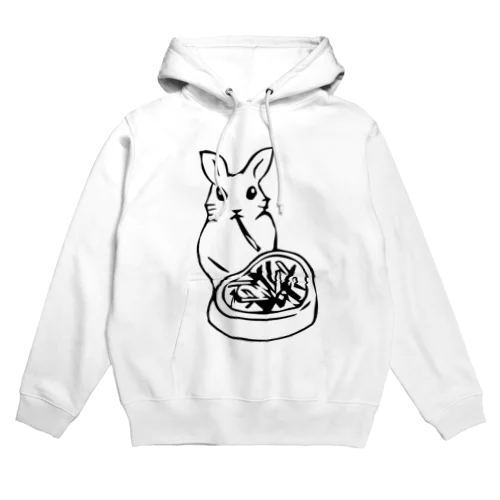 牧草食べるうさぎ Hoodie