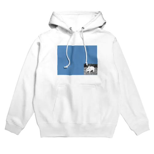 モノクロうさぎちゃん(ブルー) Hoodie