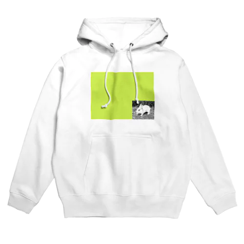 モノクロうさぎちゃん(ライトグリーン) Hoodie