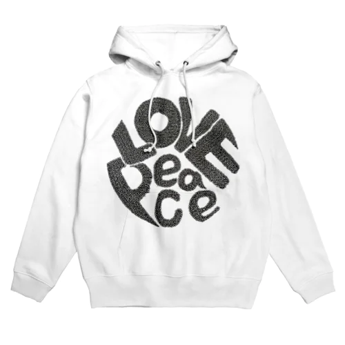 LOVE PEACE 白 Hoodie