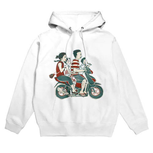 【バリの人々】バイク家族乗り Hoodie