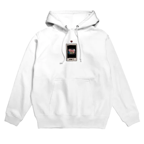 チェキ風黒茶　ハート Hoodie