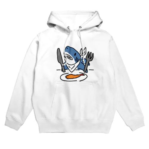 エビフライを食べようとするサメ Hoodie