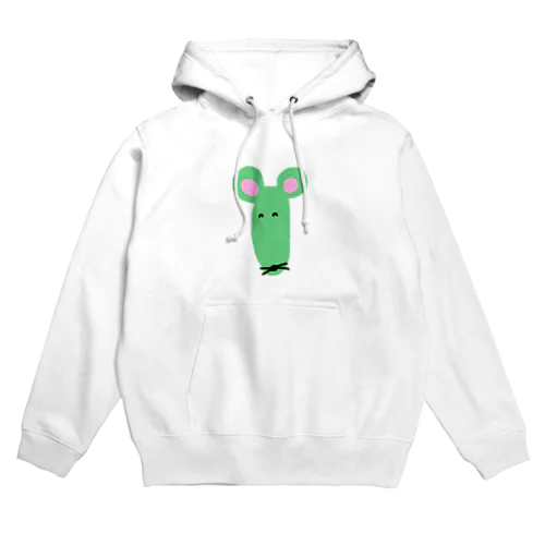 かおながネズミ 緑 Hoodie