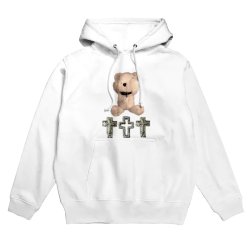 Peek-a-boo CROSS Teddy Sepia  Hoodie