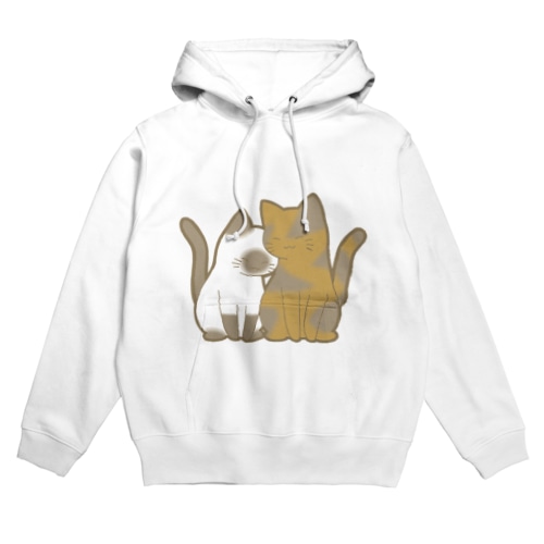 表裏印刷　仲良し猫　ポインテッド&サビ Hoodie