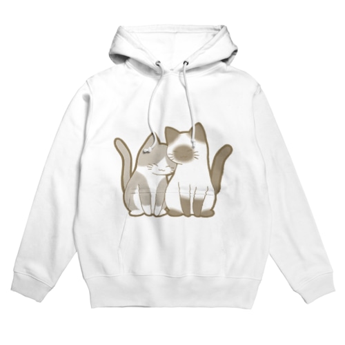 表裏印刷　仲良し猫　灰白ハチワレ&ポインテッド Hoodie