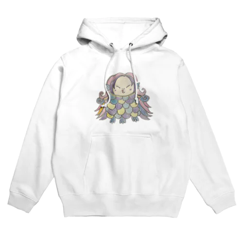 アマビエ様風　ギンビエさま（カラー） Hoodie