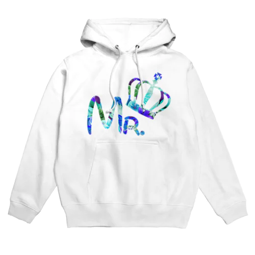 カップルコーデ トレンドの花柄ファッション 「Mr.」メンズ　ブルー Hoodie