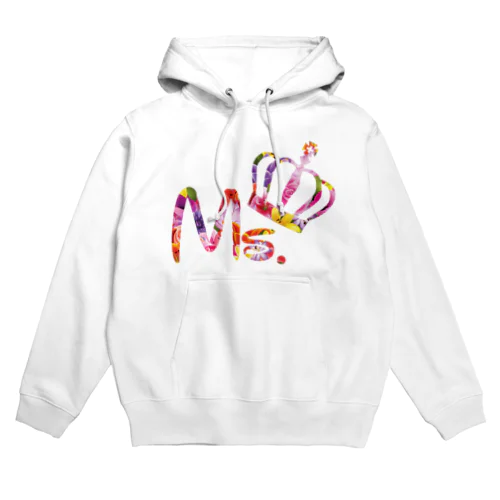 カップルコーデ トレンドの花柄ファッション「Ms.」レディース ピンク Hoodie