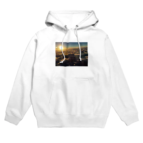 上からの雲と夕日 Hoodie