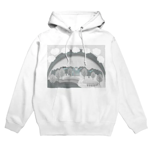 虹とお家シリーズ（モノクロ） Hoodie