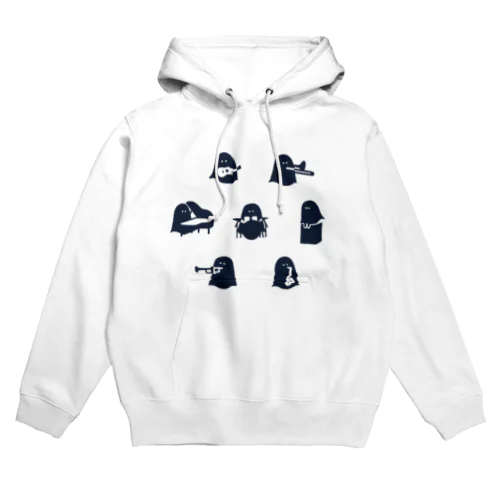 ミッド白(裏に文字) Hoodie