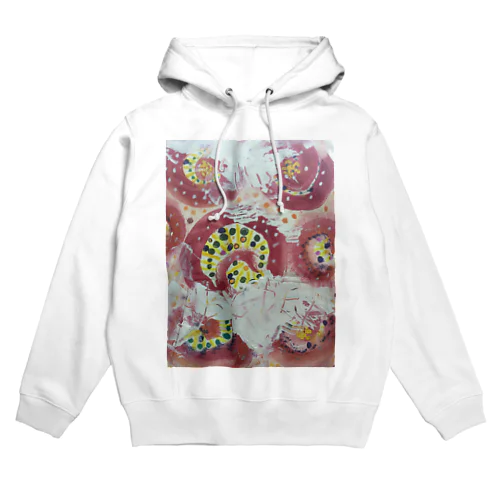 ローズレッドの丸模様 Hoodie