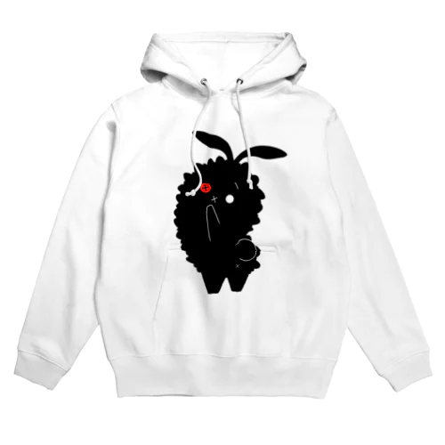 モコモコした黒ウサギさんTシャツ Hoodie