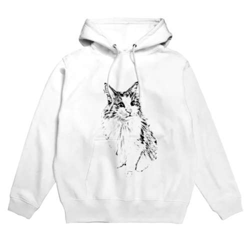 もふもふ　おすわりにゃんこ２ Hoodie