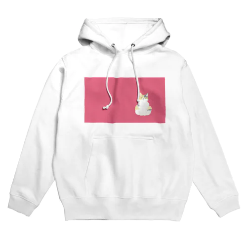 ビックリ顔の三毛猫つぼみ(PINK) Hoodie