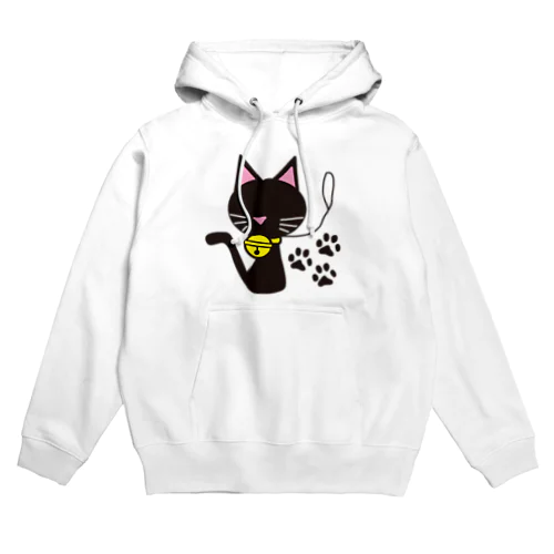 黒ネコプリント Hoodie