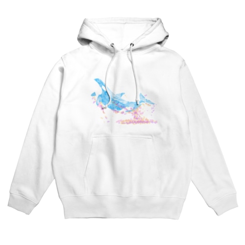 花飛沫をあげるシャチ Hoodie