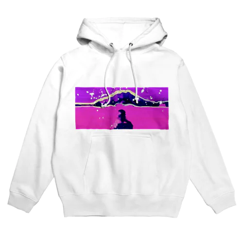 月夜の浜辺 Hoodie