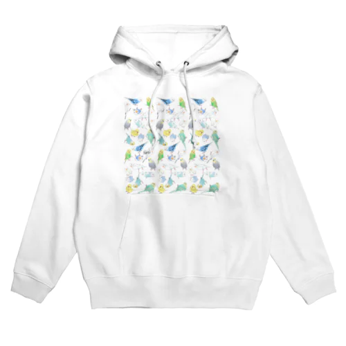 たくさんセキセイインコちゃん【まめるりはことり】 Hoodie